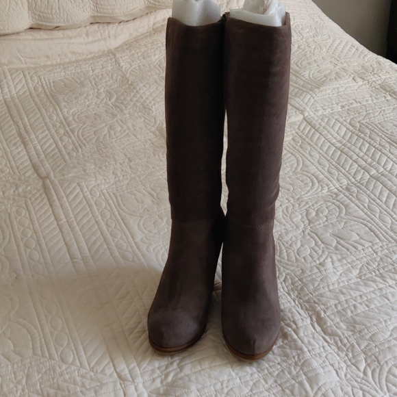 Lucky Brand Shoes - Lucky Brand suede wedge heel boots taupe size7